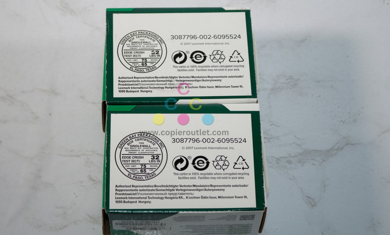 2 OEM Lexmark CS421dn,CS521dn,CS622de Black Toners 78C10K0 (1 New & 1 Open)