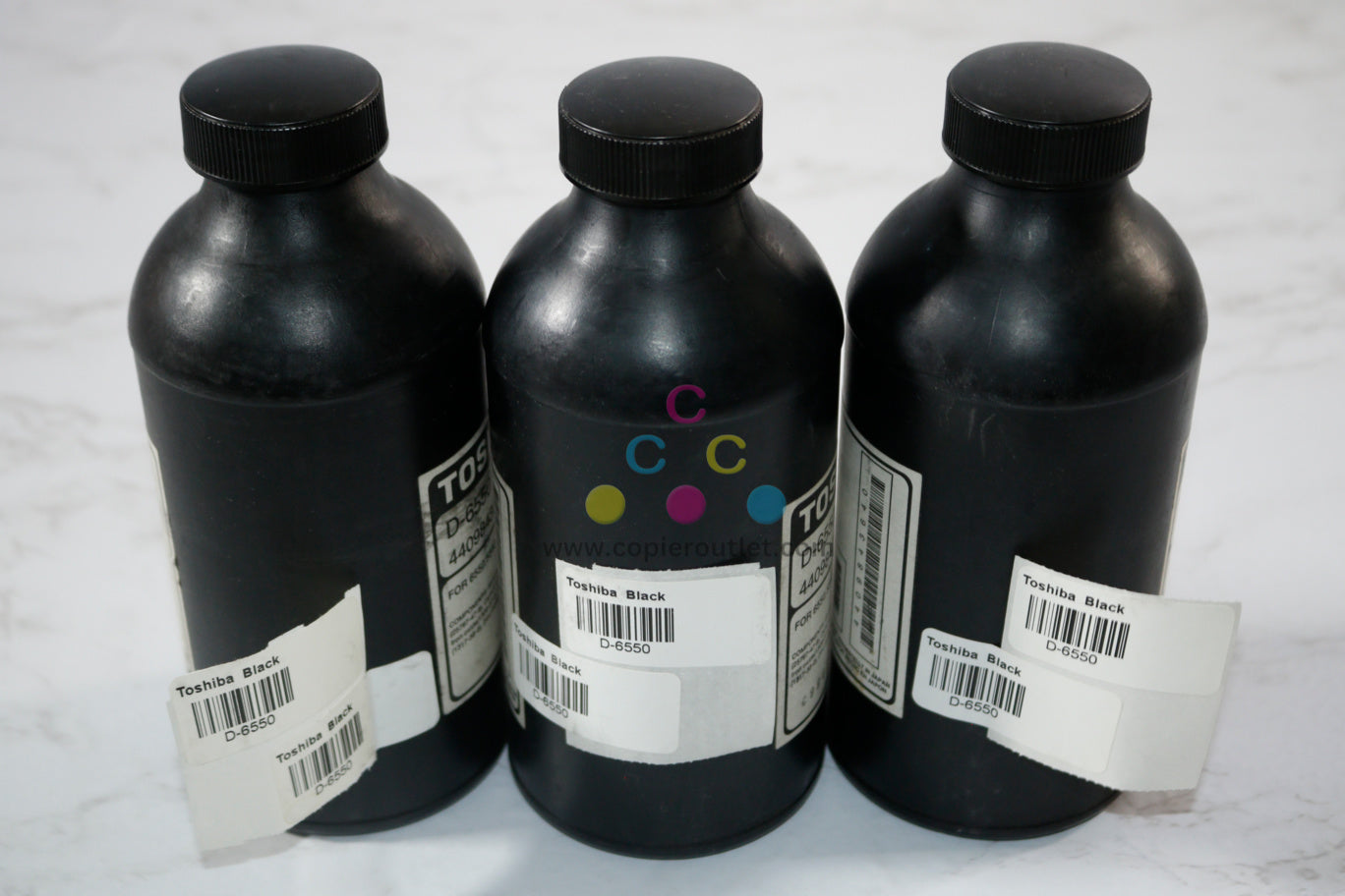 3 OEM Toshiba BD 6550,5540,5560 Black Developer Bottles D-6550, D6550, 4409843640