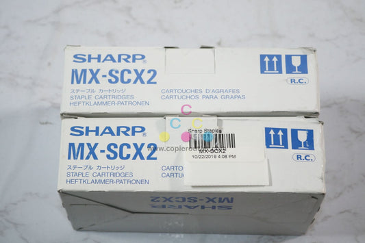 2 Open OEM Sharp MX-6240N, MX-6580N Staple Cartridge MX-SCX2 / NO.1201S-EAN