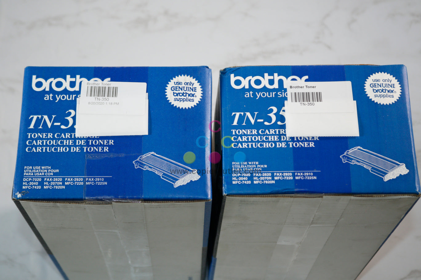 2 OEM Brother DCP-7020,HL-2040,HL-2070N,MFC-7220 Black Toners TN-350 / TN350