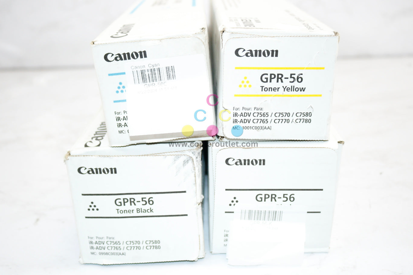 4 Cosmetic OEM Canon iR 7565,C7570 GPR-56 CYKK Toners Same Day Shipping!!