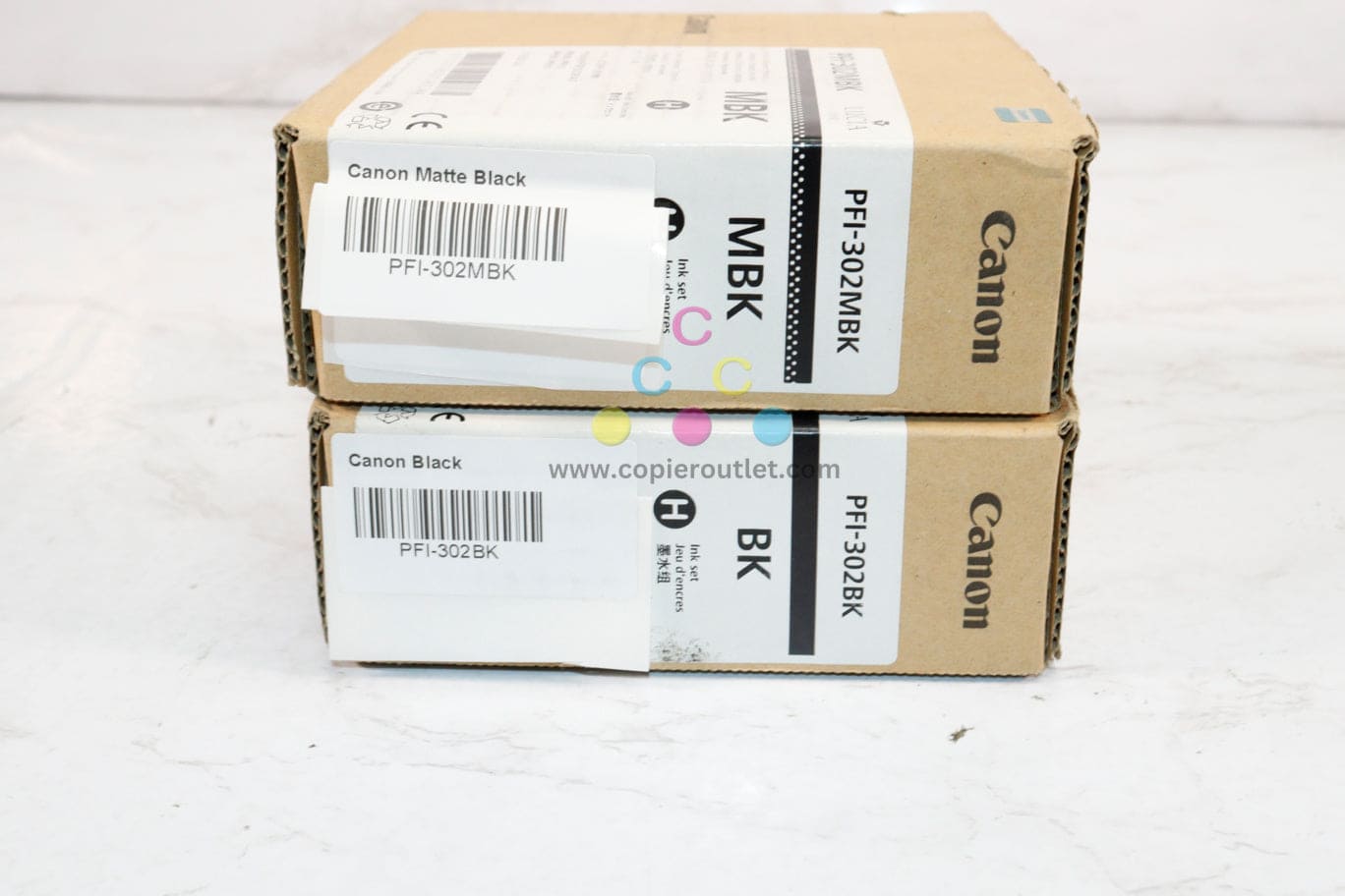 2 New OEM Canon imagePROGRAF iPF8100,9100 MBK,BK PF1-302 Ink Cartridges