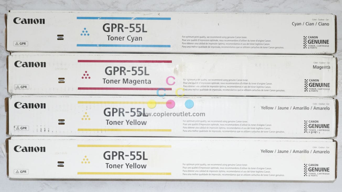 4 New OEM Canon iR-ADV C5535,C5540,C5550,C5560 CMYY Toners GPR-55L