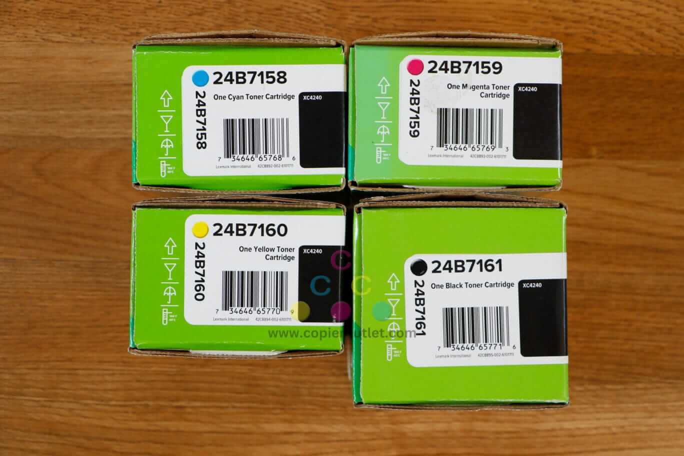 Genuine Lexmark 24B7158,59, 60,61 CMYK Toner Cartridge Set XC4240 Same Day Ship!