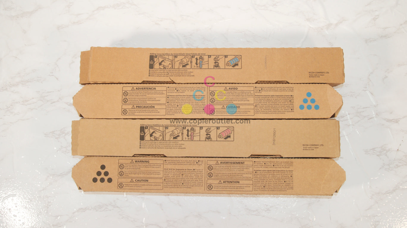 4 New OEM Ricoh IM C4500,C6000 CCMK Toner Cartridges 842279,842281,842282