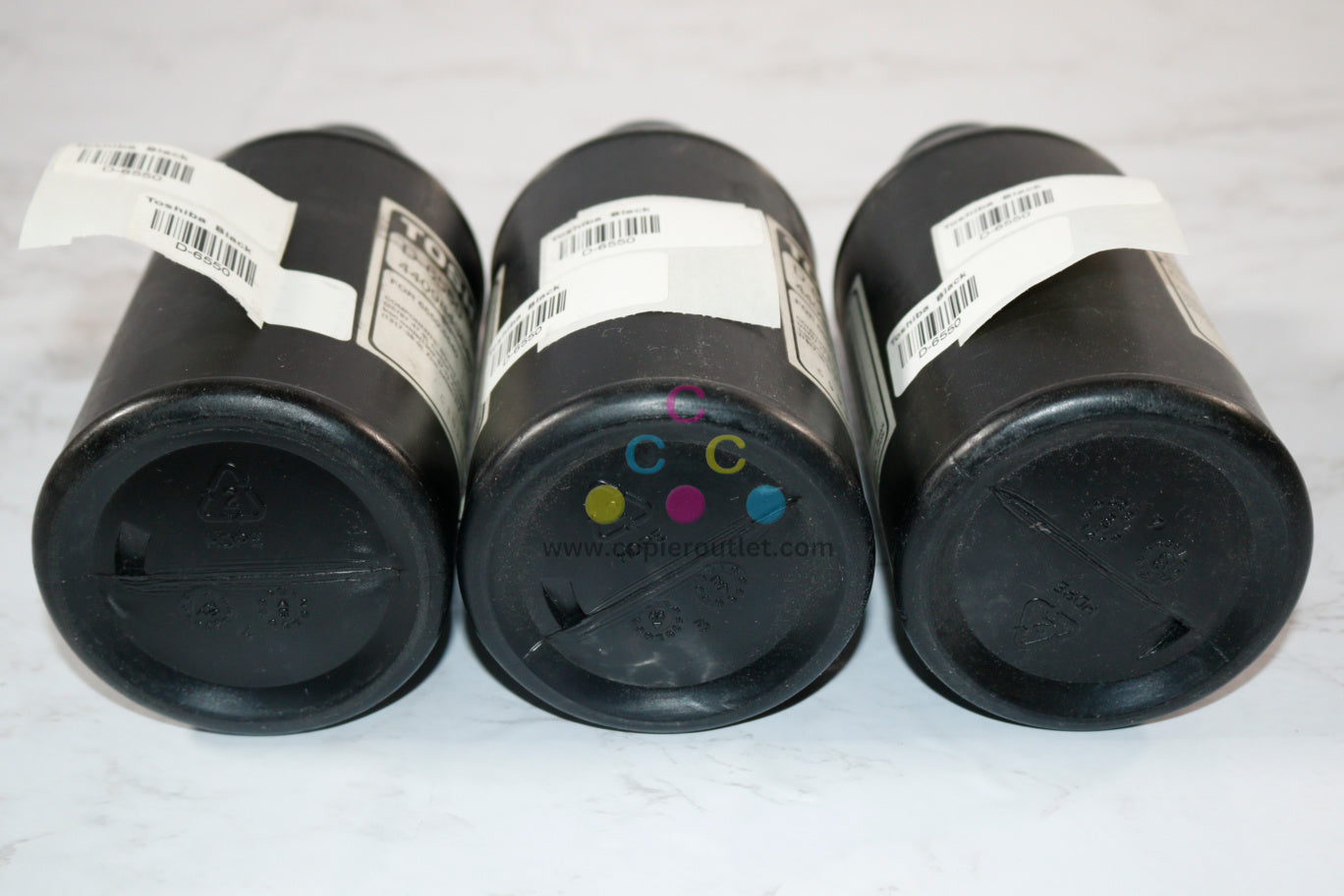 3 OEM Toshiba BD 6550,5540,5560 Black Developer Bottles D-6550, D6550, 4409843640