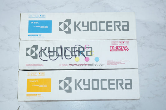 3 New OEM Kyocera TASKalfa 7052ci, 7353ci, 8052ci, 8353ci TK-8737 CMY Toners