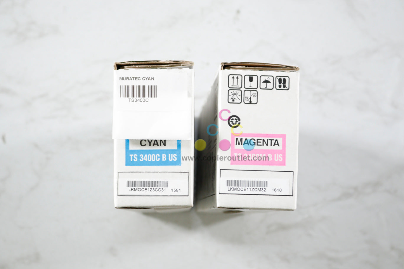 2 Genuine Muratec MFX-C3400 Cyan & Magenta Toners TS3400C, TS3400M (TS-3400)