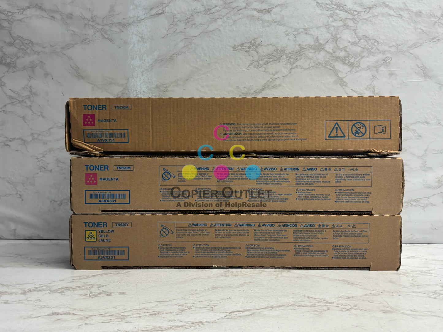 3 OEM Konica Minolta AccurioPrint C3070L, C4065 MMY Toners TN620M & TN620Y