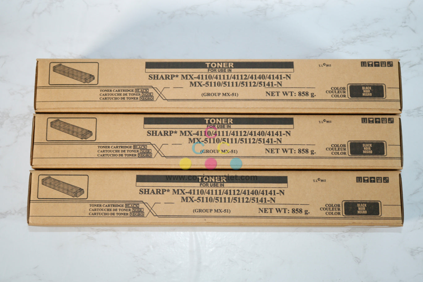 3 Compatible Sharp MX-4110N,MX-4111N,MX-4140N Black Toner Cartridges MX-51NT-BA