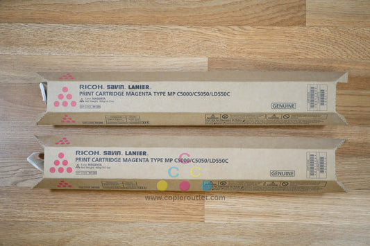 Lot of 2 Ricoh Savin Lanier 841286 Magenta Print Cartridge MP C5000 C5050 LD550C