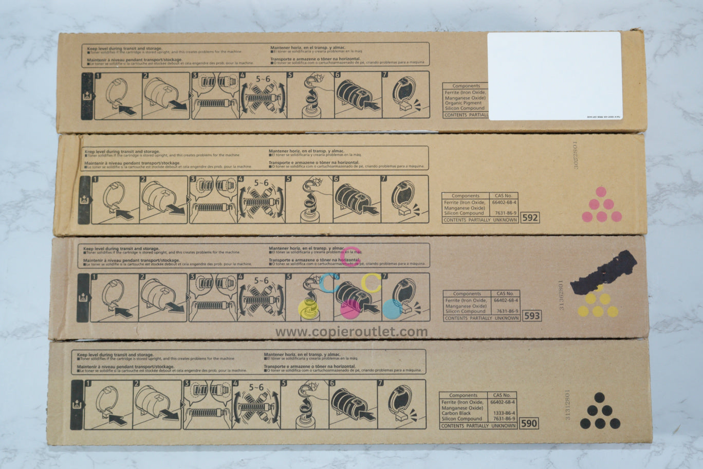 4 New OEM Ricoh Pro C7200e, C7210 CMYK Toners 828494,828495,828496,828497