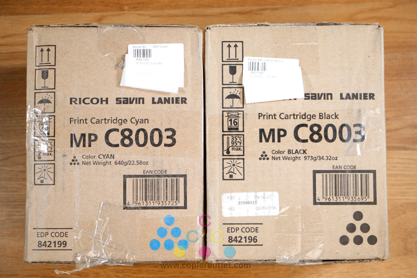 Genuine Ricoh MP C8003 Cyan Black Toner Cartridges IM C6500 C8000 MP C6503 C8003