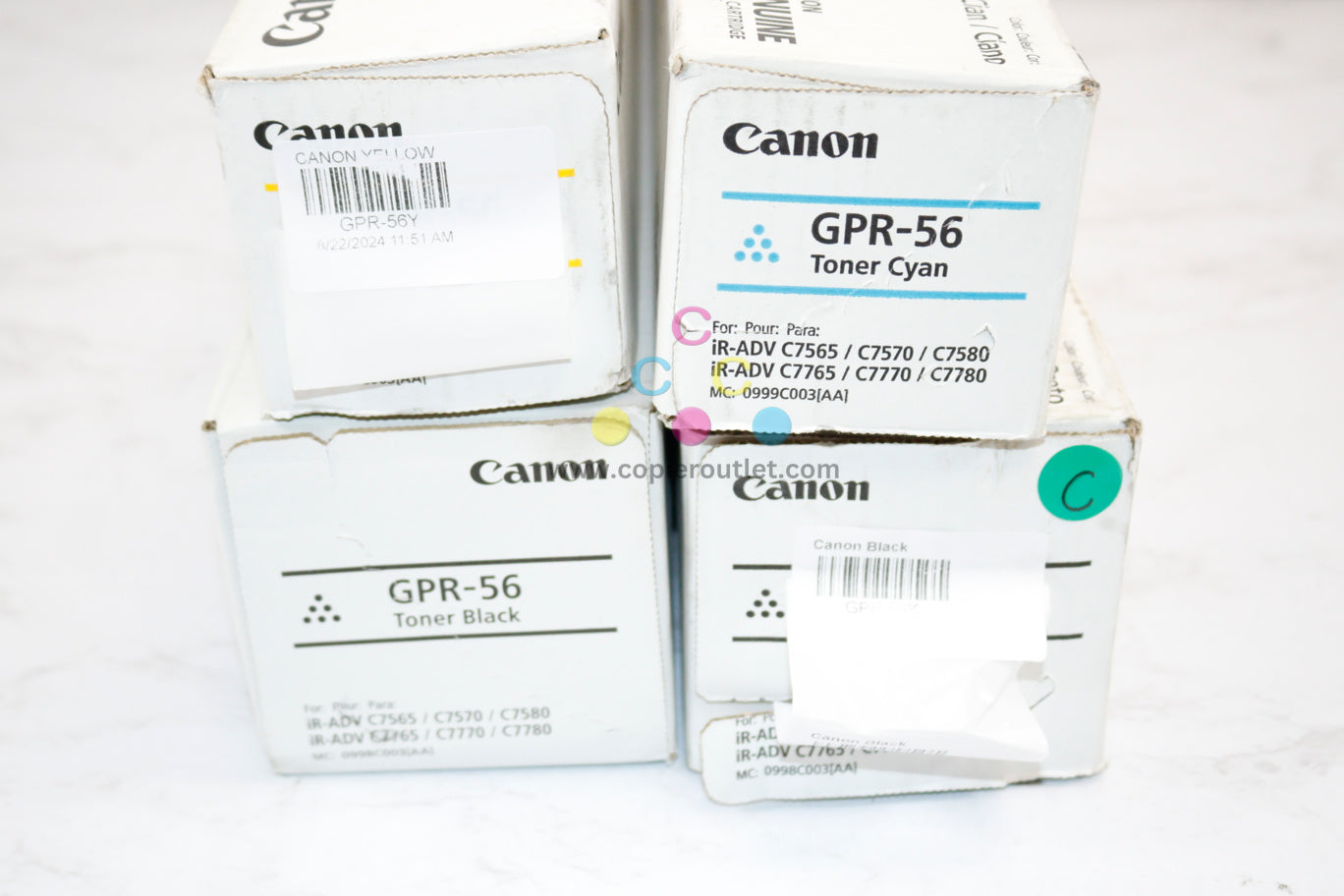 4 Cosmetic OEM Canon iR 7565,C7570 GPR-56 CYKK Toners Same Day Shipping!!