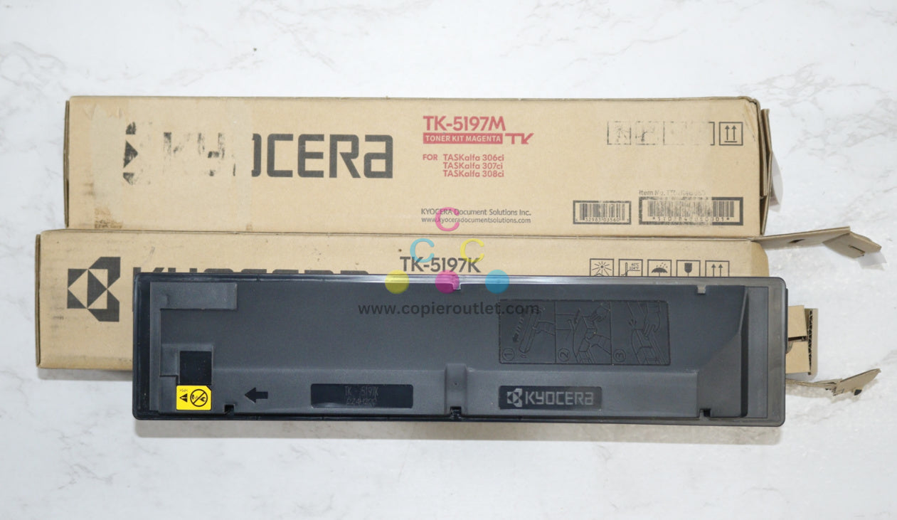 2 OEM Kyocera TASKalfa 306ci,307ci,308ci MK Toner TK-5197M,TK-5197K (Open Black)