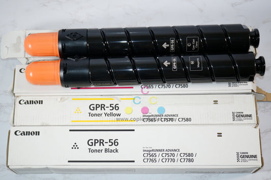 4 OEM Canon iR ADVANCE C7565i,C7570i,C7580i GPR-56 CMYK Toners (Open Cyan & Mag)