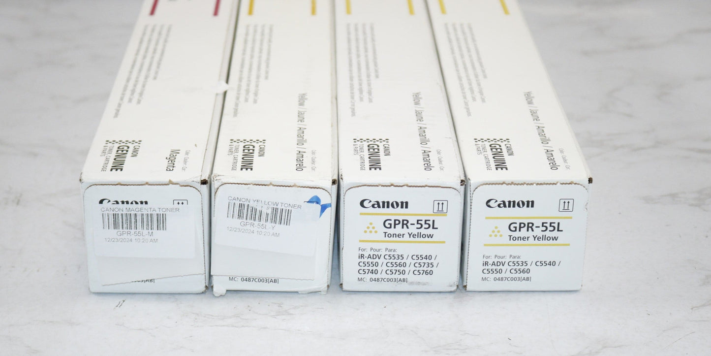 4 New OEM Canon iR-ADV C5535,C5540,C5550 Magenta and Yellow Toners GPR-55L