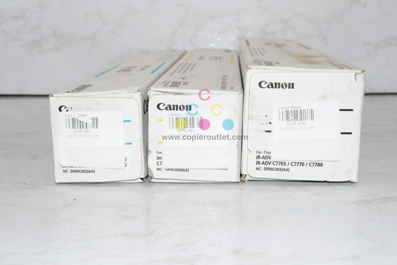 3 Cosmetic OEM Canon iR ADVC7565,C7570,C7580,C7765,C7770 CYK GPR-56 Same Day Ship