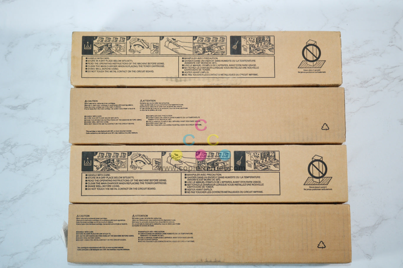 4 New OEM Toshiba eSTUDIO 2010AC,2510AC, T-FC210U/TFC210U CMYK Toners Carts.