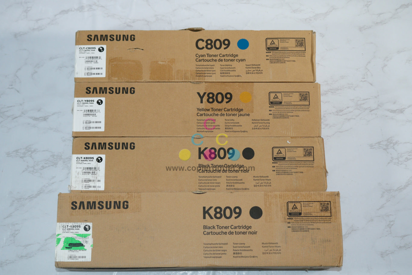 4 OEM Samsung MultiXpress CLX-9201NA,9251NA,9301NA CLT-809S CYKK Toners