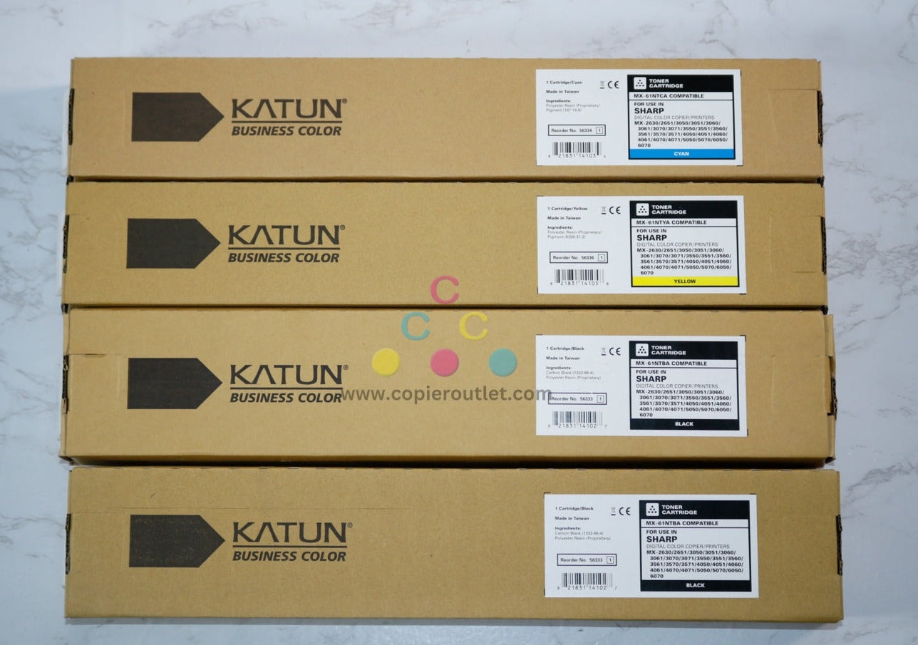 4 Katun Compatible Sharp MX-2630N,MX-2651,MX-3050N MX-61NT CYKK Toners