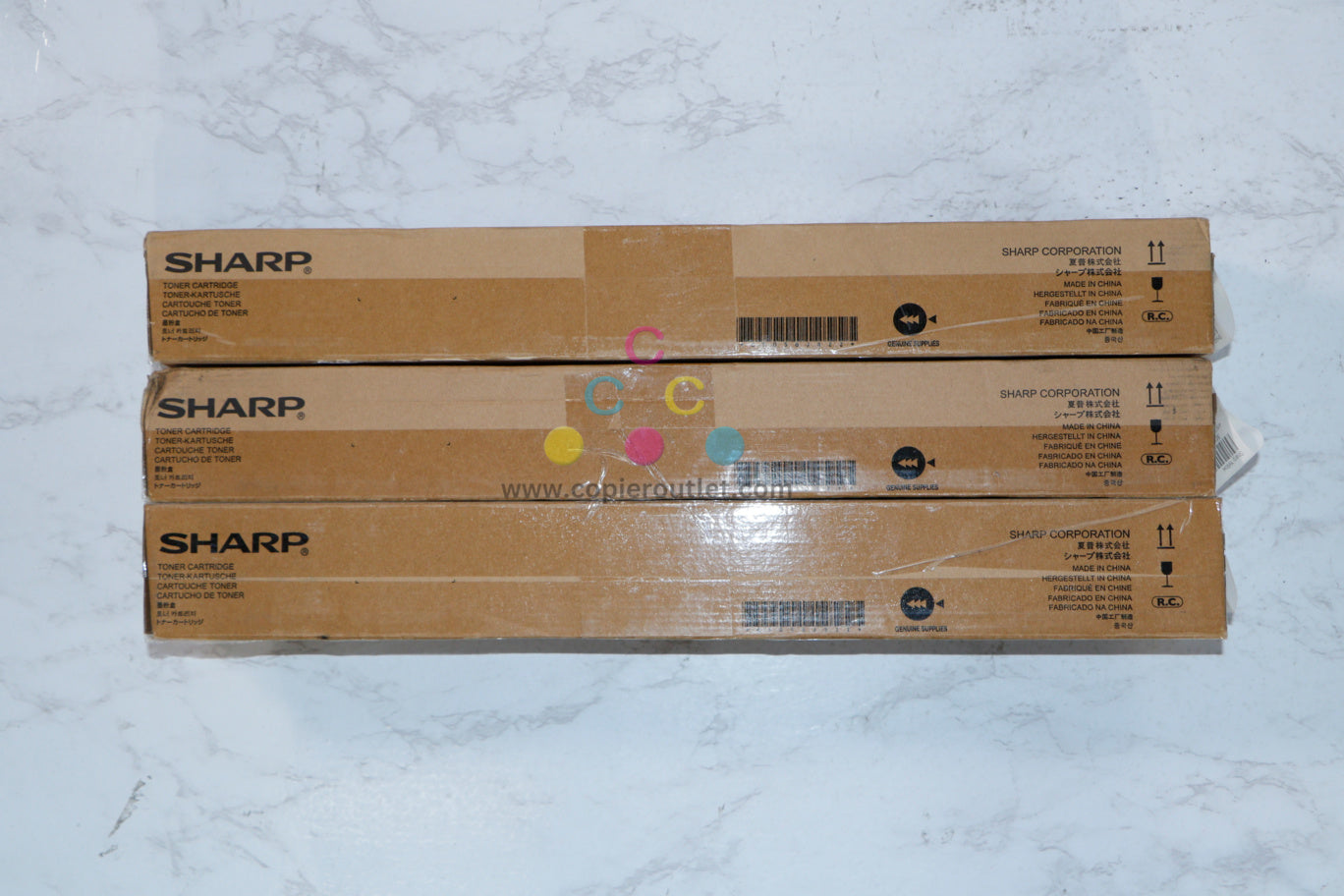 Lot Of 3 Genuine Sharp MX 2630, 2651, 3050, 3051, 3070 CMY Toner Cartridges MX-60NT