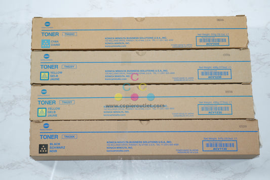 4 New OEM Konica Bizhub C450i/C550i TN626 CYYK Toners ACV1130,230,430