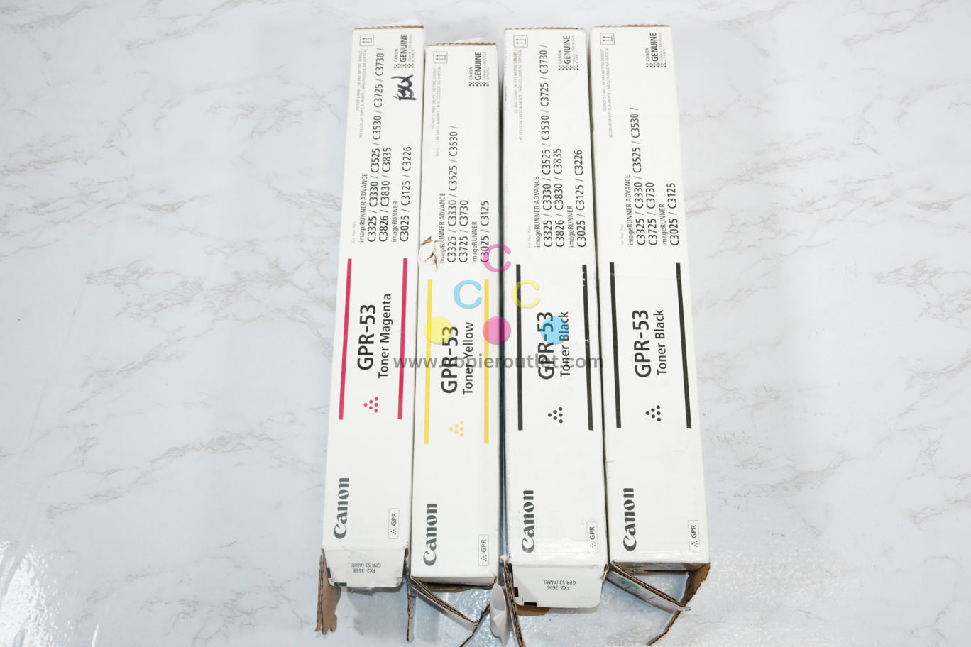 Open OEM Canon iRUNNER C3325, C3330, C3525,  GPR-53 MYKK Toner Set