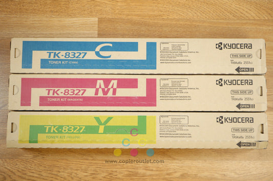 Genuine Kyocera TK-8327 Cyan Magenta Yellow Toner Carts TASKalfa 2551ci Same Day