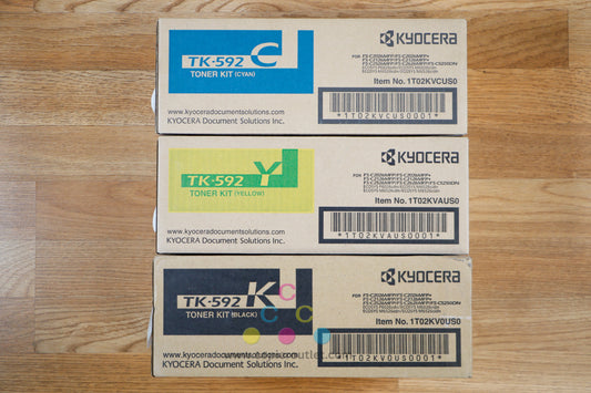 Genuine Kyocera TK-592 CYK Toner Kits ECOSYS M6026cidn/FS-C2526MFP/FS-C5250DN!!!