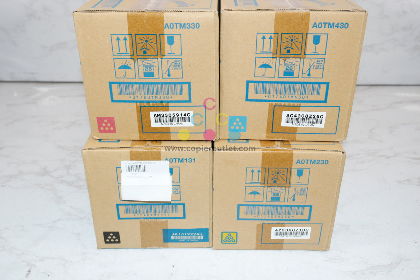 4 OEM Konica BH C452/C552/C652 TN613 CMY TN413K Toner Set Same Day Shipping