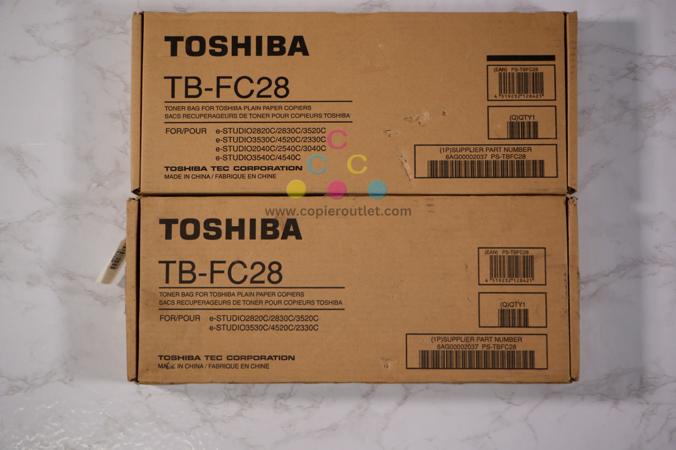 Lot of 2 Genuine Toshiba eStudio2040C, 2330C, 2540C Waste Toner Container TB-FC28