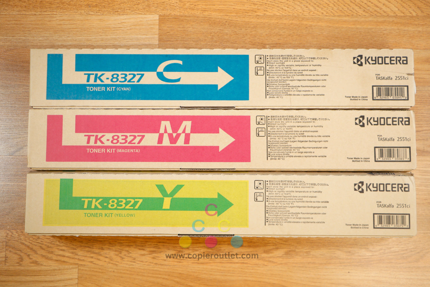 Genuine Kyocera TK-8327 Cyan Magenta Yellow Toner Carts TASKalfa 2551ci Same Day