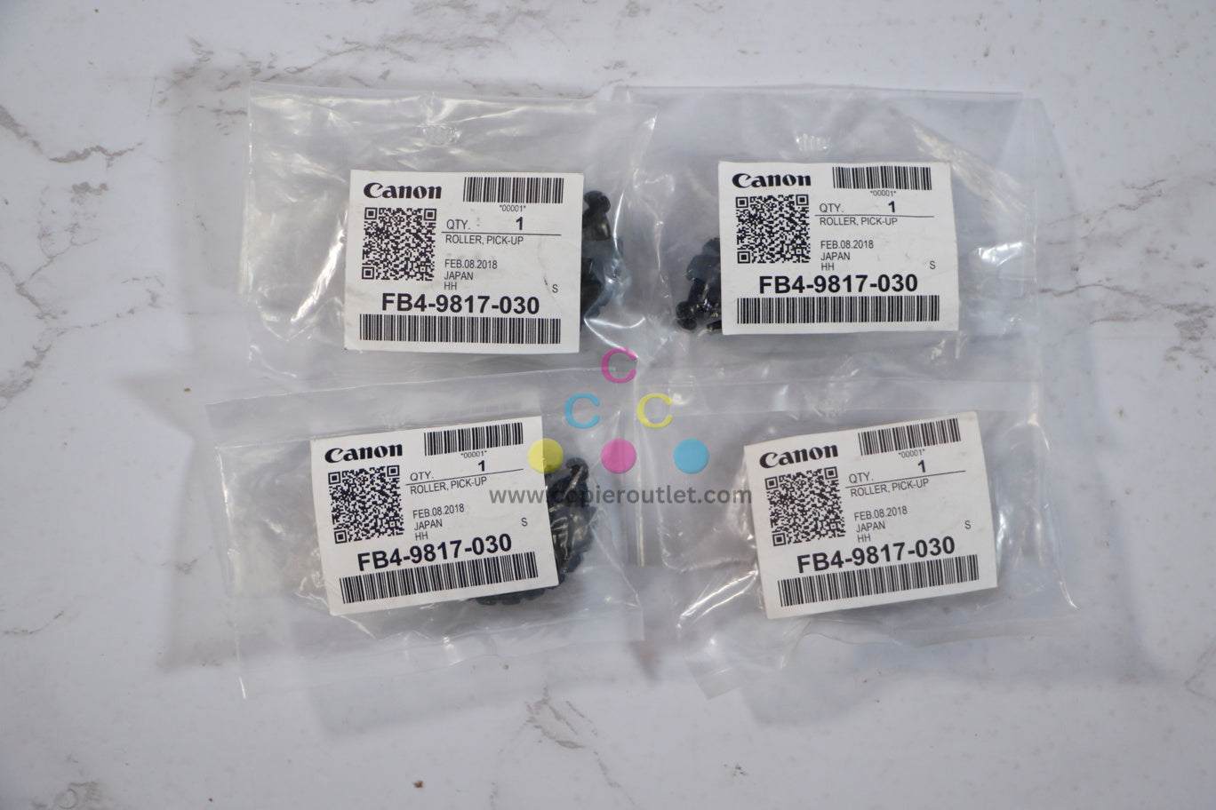Lot of 4 New OEM Canon imageRUNNER 1023,1023N Paper Pickup Rollers FB4-9817-030