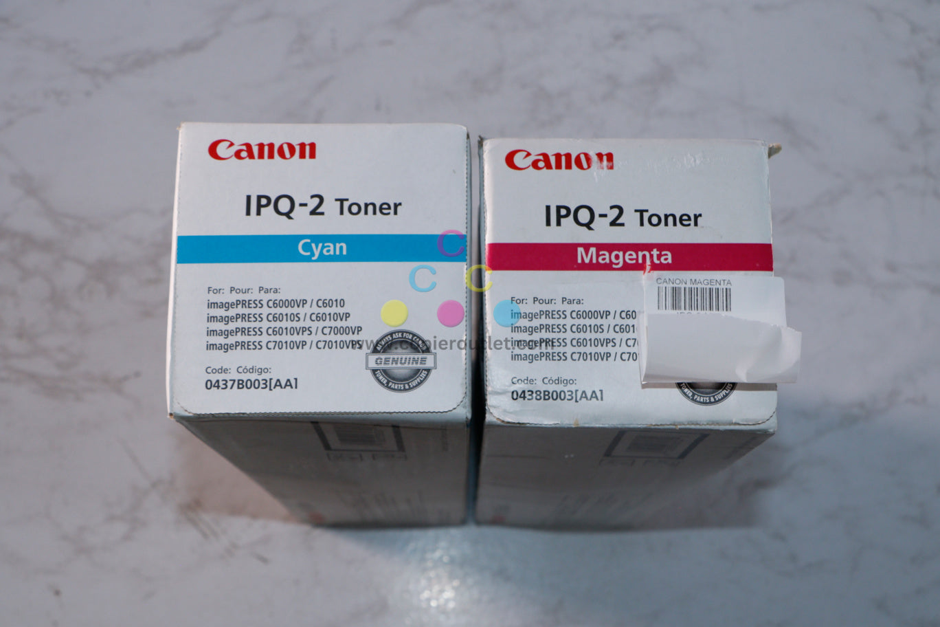 2 New OEM Canon imagePRESS C6000, C6010, C7000, C7010 CM Toner Cartridges IPQ-2