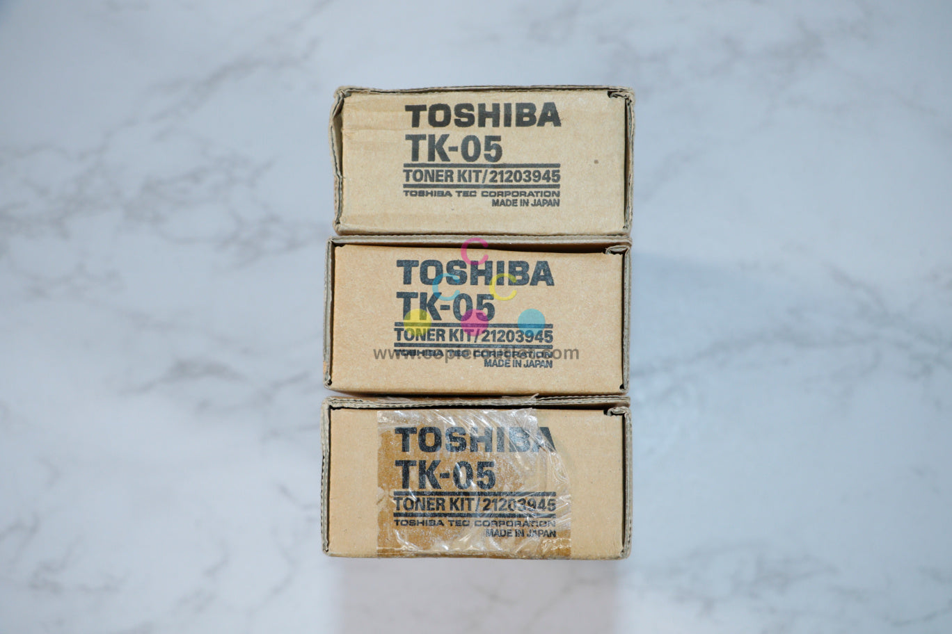 3 New OEM Toshiba TF521, TF531, TF551, TF621 Black Toner Kit TK-05/TK05 (21203945)