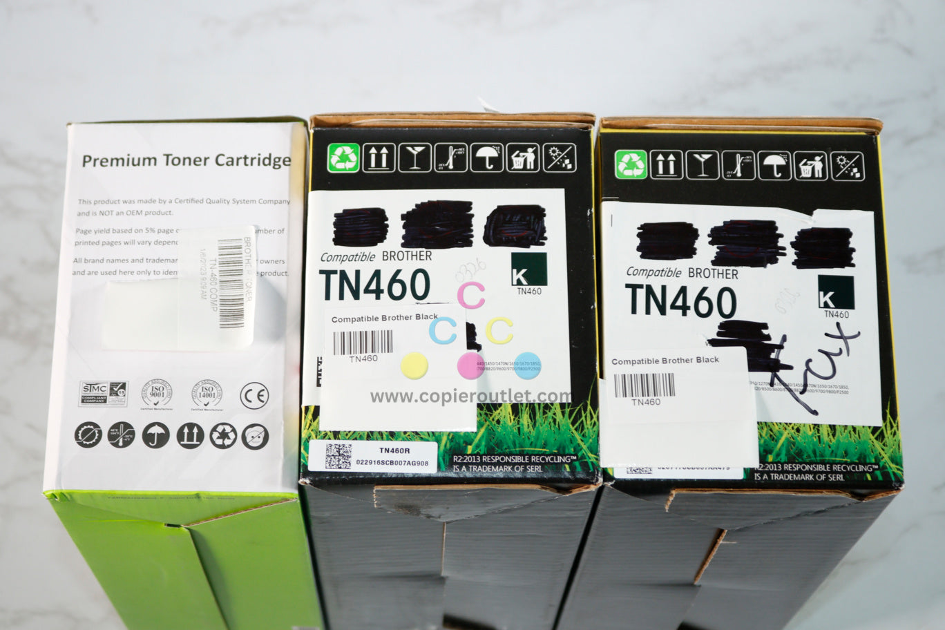 3 Compatible Brother DCP-1200,DCP-1400,4100e Black High Yield Toner TN-460,TN460