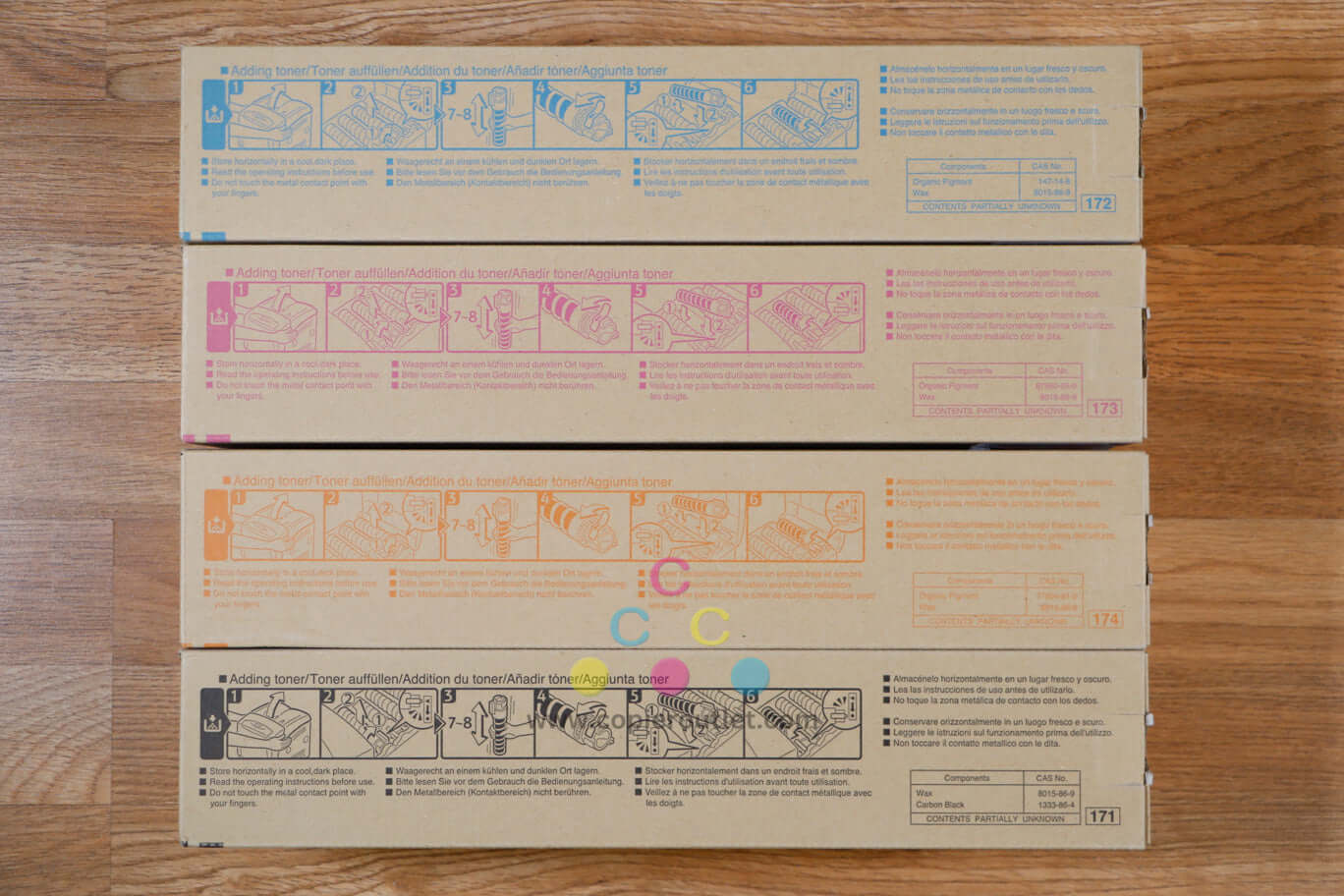 Ricoh Type 145HY CMYK High Yield Toner Cart Set Ricoh Aficio CL4000DN/SP C420DN!