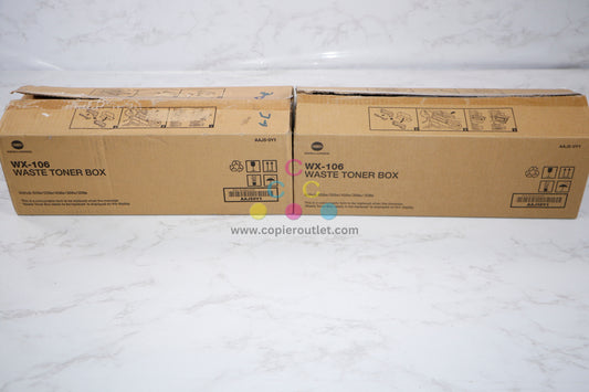 2 Open OEM Konica Minolta BH308e,368e,458e Waste Toner Boxes WX106 (AAJ50Y1)