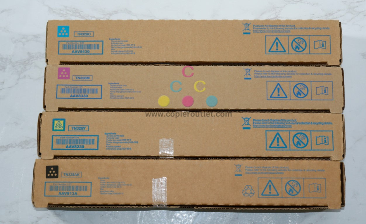 4 OEM Konica Bizhub C250i,C300i,C360i TN328C,TN328M,TN328Y,TN328AK CMYK Toners