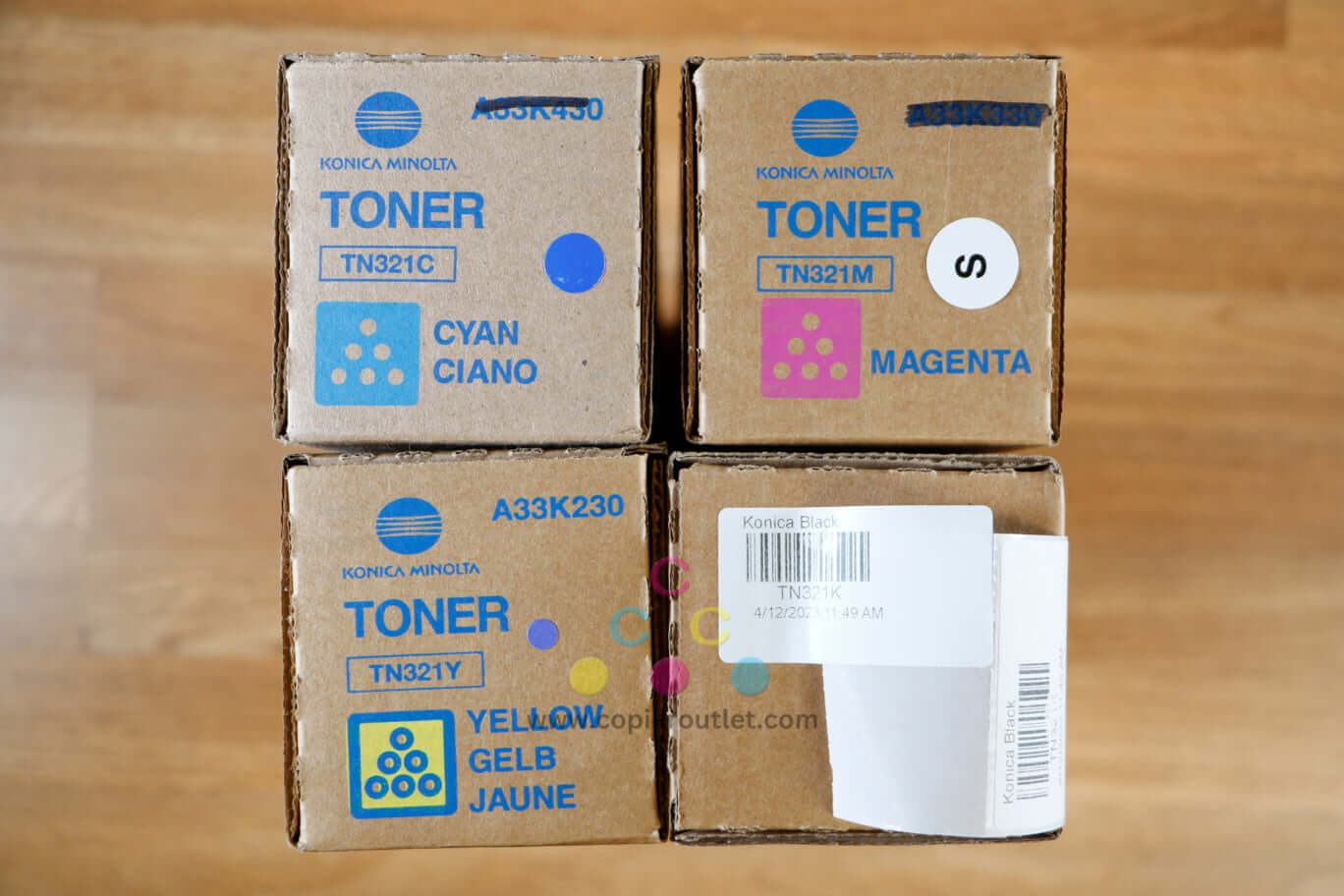 OEM Konica Minolta TN321 CMYK Low Yield Toner Cartridges BH C224/C284/C364/C364e