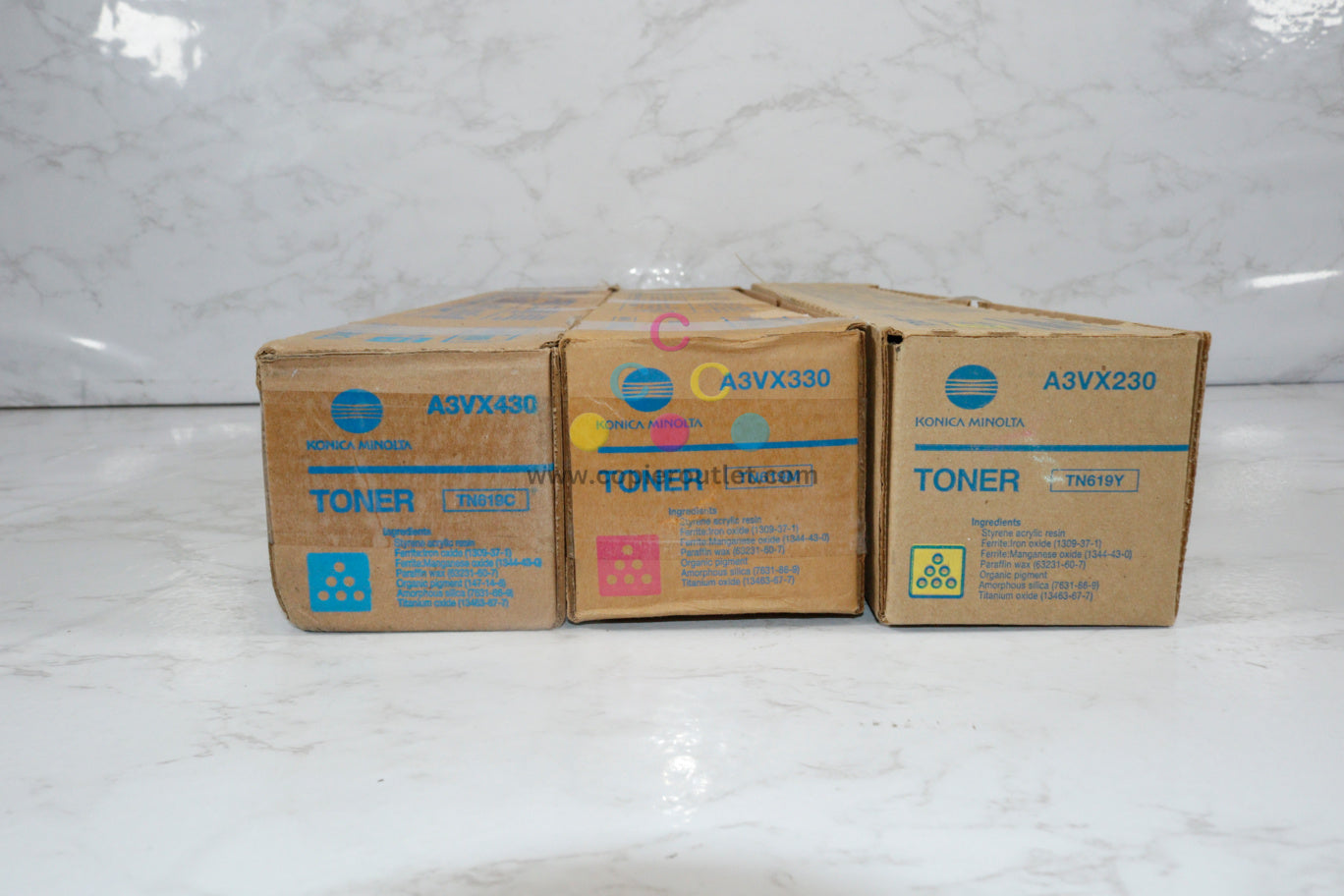 3 Genuine Konica AccurioPress C2060,C2070,C3070,C3080,C4070 TN619CMY Toners