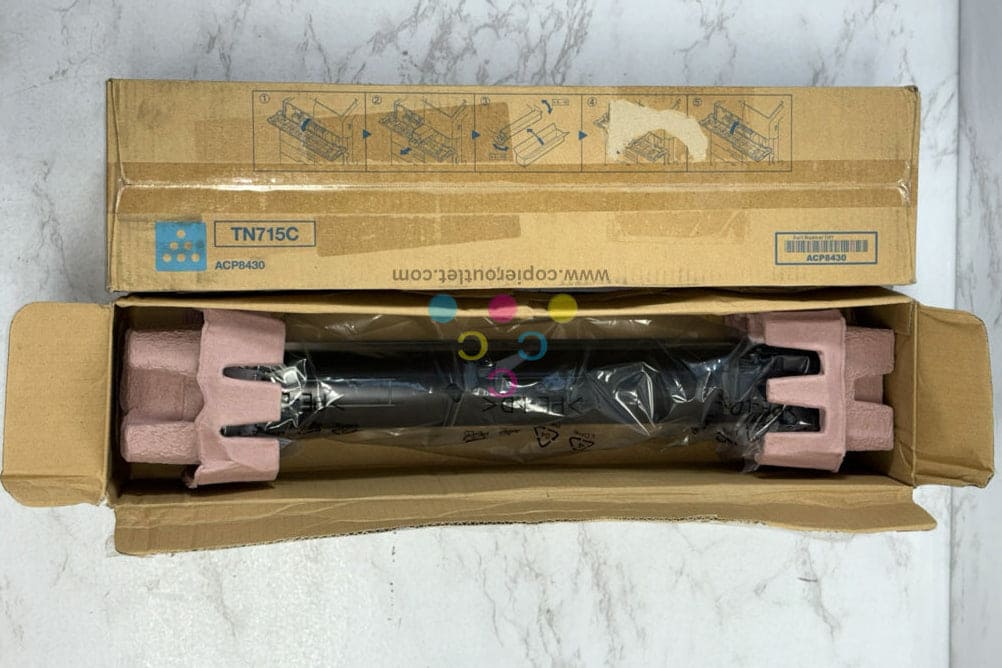 2 OEM Konica Minolta bizhub C750i, C751i TN715C & TN715K Toners ACP8430,ACP8130
