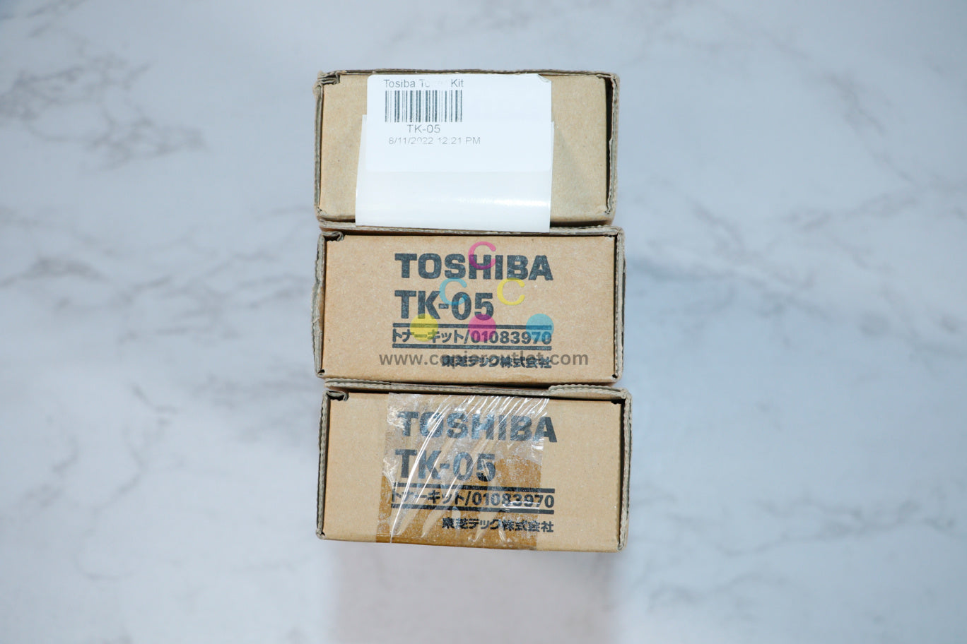 3 New OEM Toshiba TF521, TF531, TF551, TF621 Black Toner Kit TK-05/TK05 (21203945)