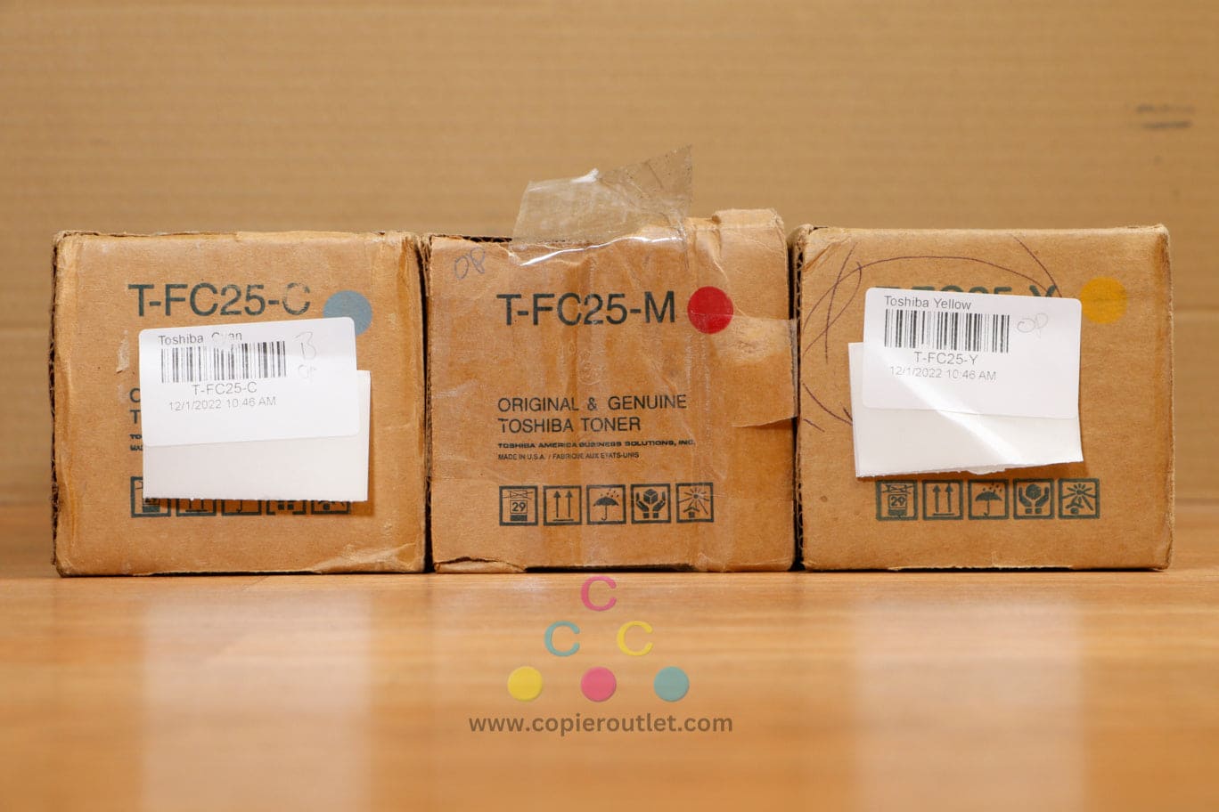 Cosmetic Genuine Toshiba T-FC25 CMY Toner Carts eSTUDIO 2040C 2540C 3040C 4540C!