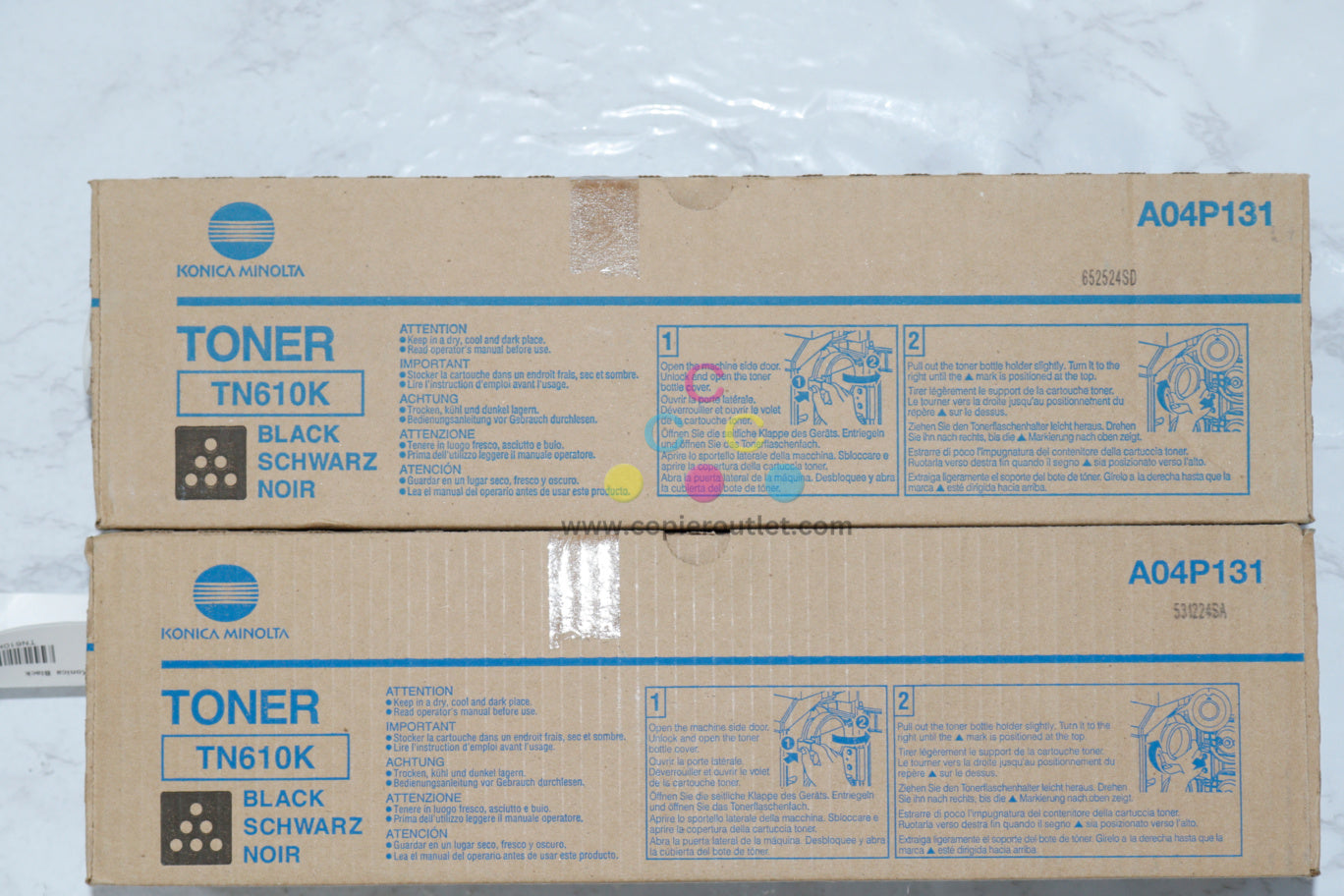 2 New OEM Konica Minolta BH Pro C5500, C6500P Black Toners TN610K (A04P131)