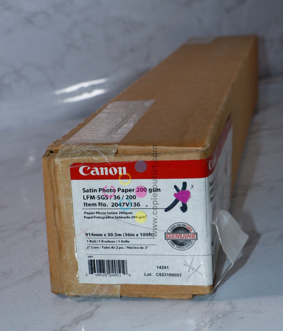 New OEM Canon Satin Photographic Paper 200gsm (36''x100'') 2047V136 Same Day Ship