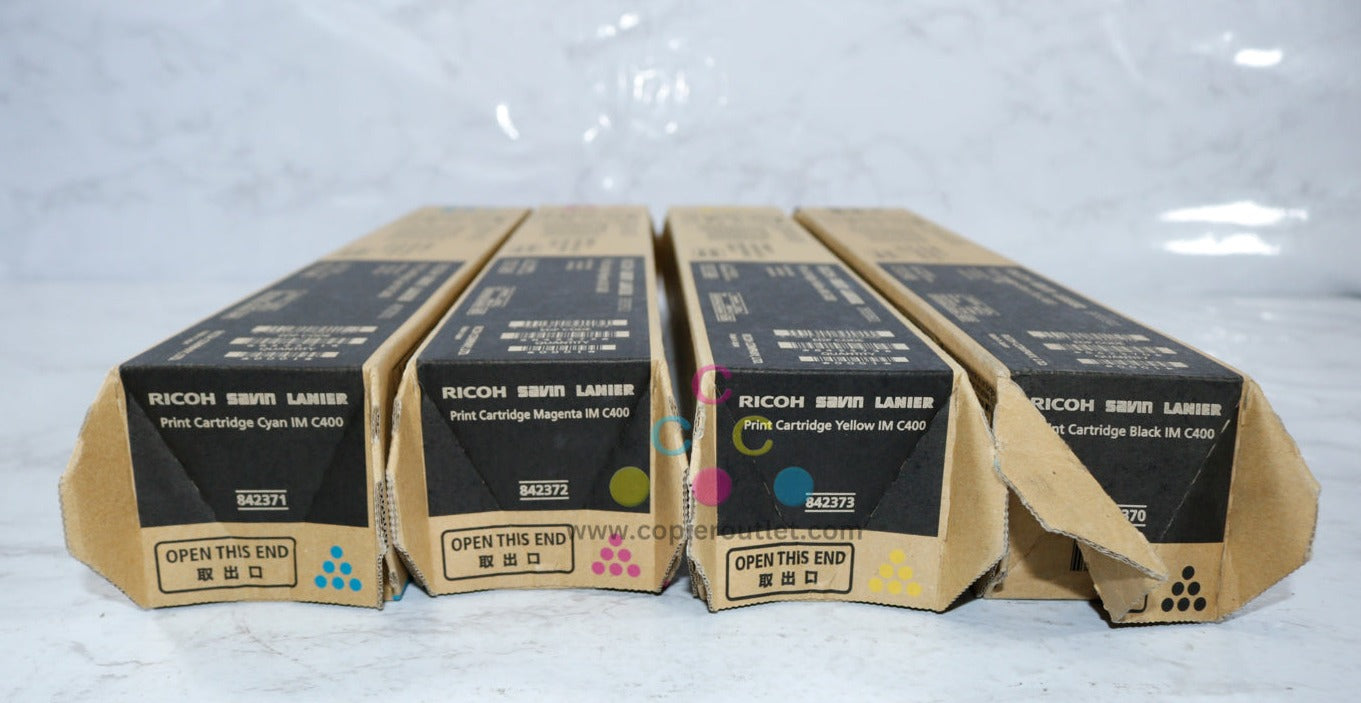 New OEM Ricoh Savin Lanier IM C400 CMYK Toner Set 842370,842371,842372,842373