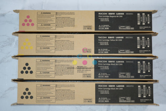 4 OEM Ricoh Savin Lanier IM C300/C400 MYKK Print Cartridges 842378,842381,842382