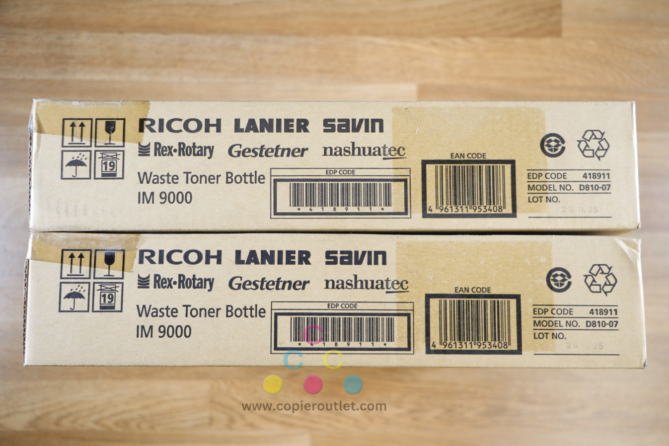 Lot of 2 Ricoh IM 9000 Waste Toner Bottles Ricoh IM 7000 IM 8000 IM 9000 418911!